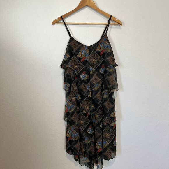 Free People Daisy Train Floral Tiered Sleeveless Mini Dress Women's Size 6 - Picture 4 of 5